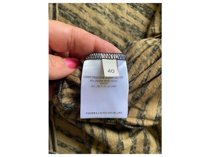 Stella Mc Cartney Abito Stella McCartney in viscosa e lino marrone e nero - vista 6