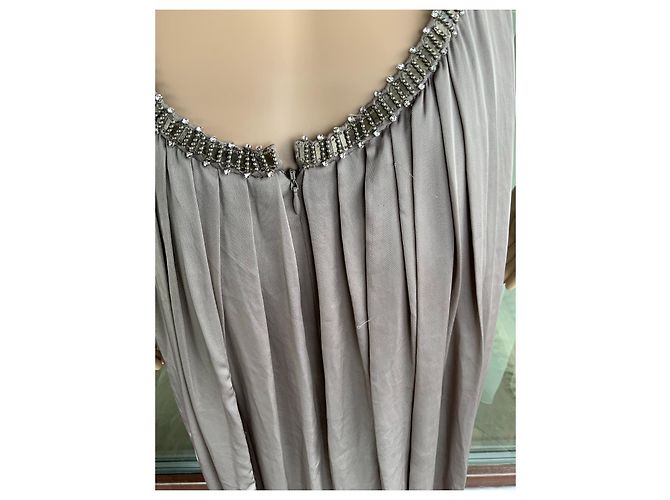 Club Monaco Langes Kleid Grau Polyester Größe 10 - Ansicht 3