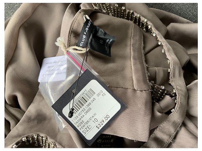 Club Monaco Langes Kleid Grau Polyester Größe 10 - Ansicht 6