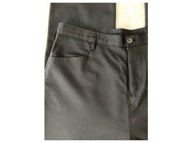 Y'S Calças largas com risca de giz Cinza antracite - vista 8