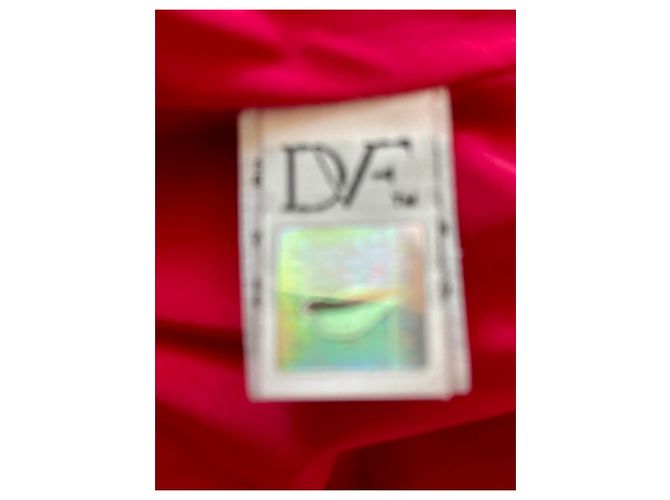 Diane Von Furstenberg DvF Jori Kleid in Grau in Rot mit seitlicher Raffung Koralle - Ansicht 6