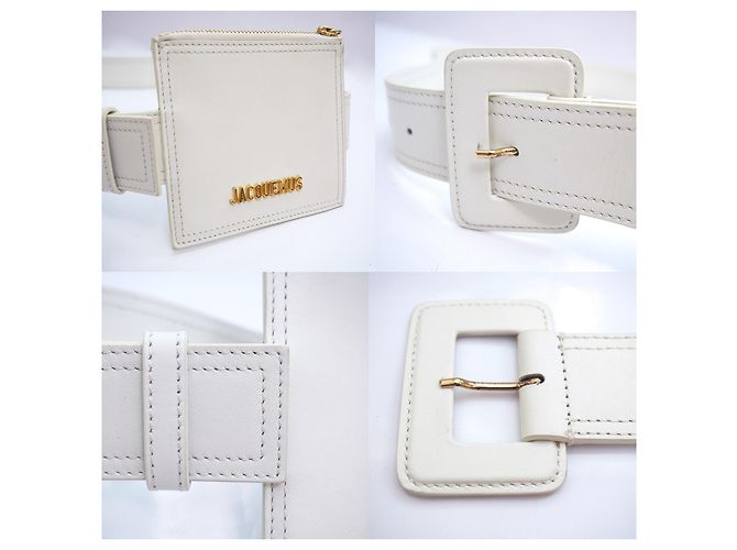 Jacquemus La Ceinture Carree Ledergürtel in Weiß L - Ansicht 11