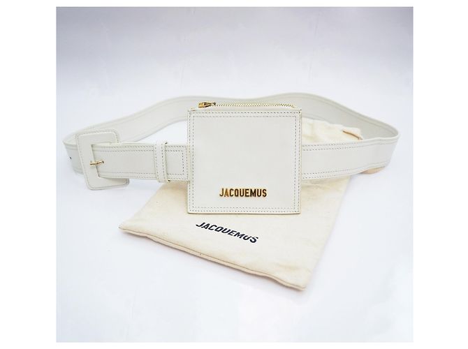 Jacquemus La Ceinture Carree Ledergürtel in Weiß L - Ansicht 2