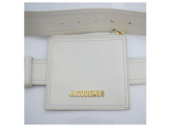 Jacquemus La Ceinture Carree Ledergürtel in Weiß L - Ansicht 6
