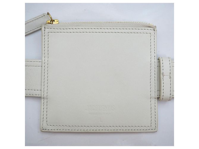 Jacquemus La Ceinture Carree Ledergürtel in Weiß L - Ansicht 8