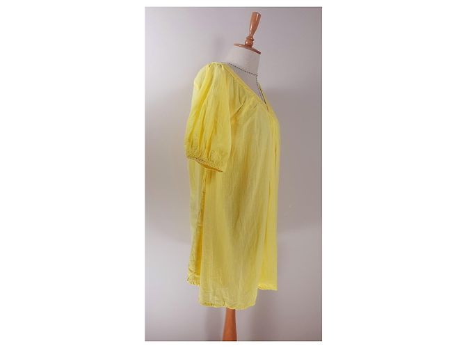Autre Marque Blusa oversize Rabens Saloner amarilla de algodón Amarillo - vista 3