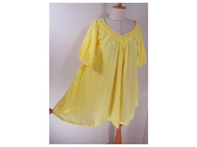 Autre Marque Blusa oversize Rabens Saloner amarilla de algodón Amarillo - vista 5