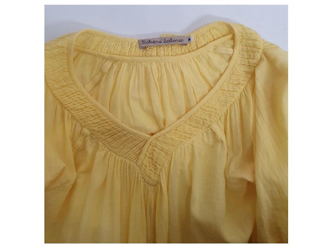 Autre Marque Blusa oversize Rabens Saloner amarilla de algodón Amarillo - vista 6