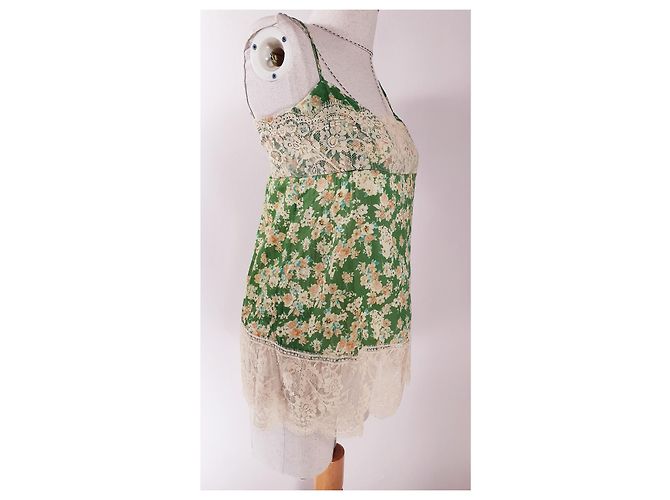 Twin Set Simona Barbieri Canotta Verde Floreale Multicolore - vista 4