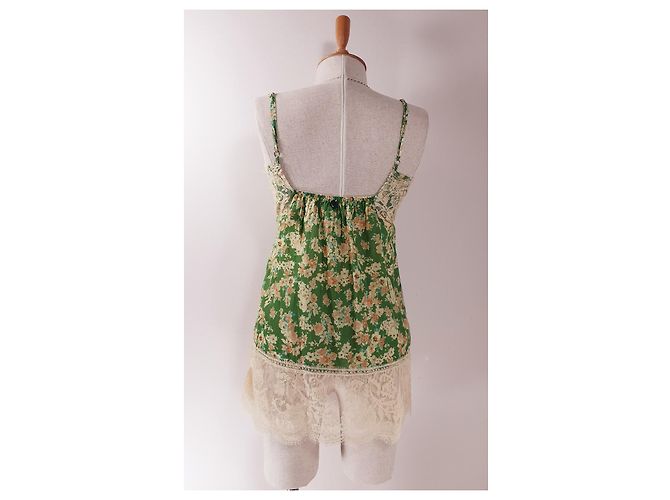Twin Set Simona Barbieri Canotta Verde Floreale Multicolore - vista 5