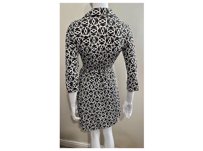 Diane Von Furstenberg Abito vintage a portafoglio DvF Jenna Nero Bianco - vista 3
