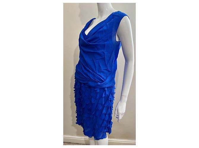 Diane Von Furstenberg DvF himmelblaues Kleid aus Persienseide, super umwerfend - Ansicht 2