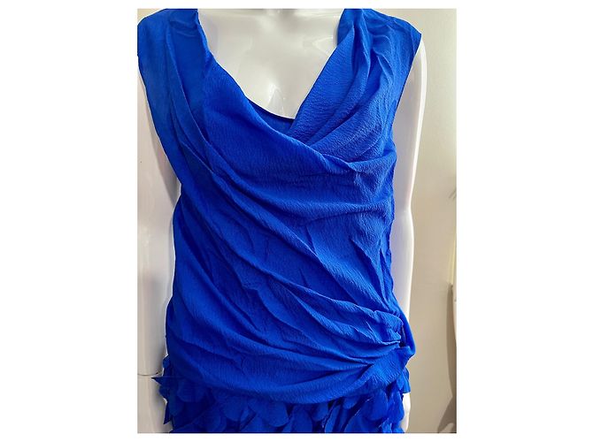 Diane Von Furstenberg DvF himmelblaues Kleid aus Persienseide, super umwerfend - Ansicht 3