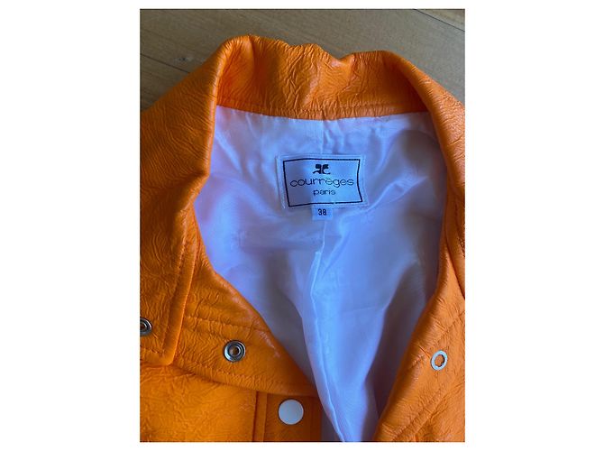 Courreges Set Courrèges Giacca e Gonna in Vinile Arancione - vista 2