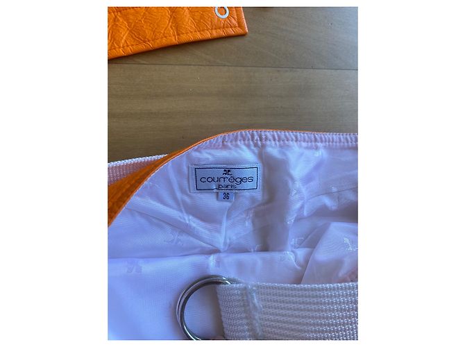 Courreges Set Courrèges Giacca e Gonna in Vinile Arancione - vista 3