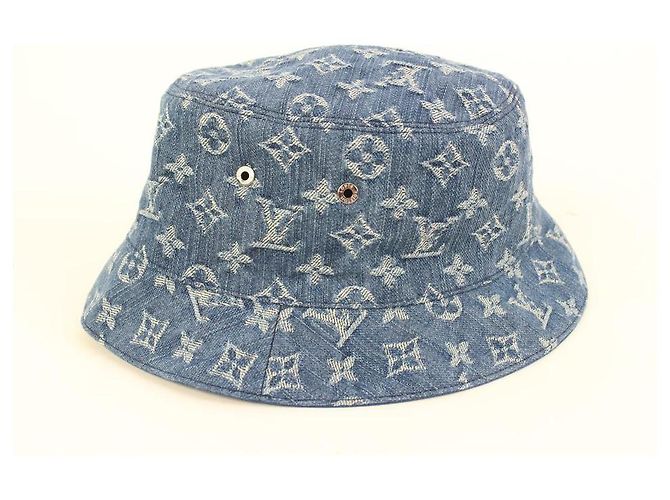 Bucket Louis Vuitton Size 58 Cappello a secchiello in denim con monogramma 56LK322S - vista 3
