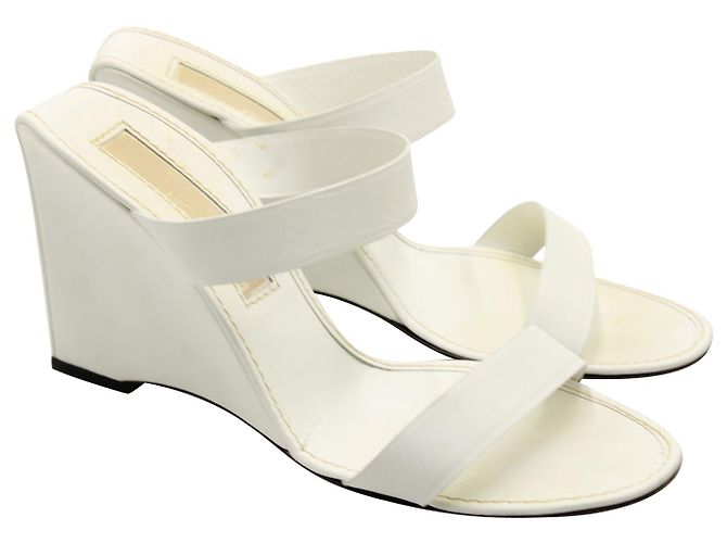 Mules sin cordones en cuero blanco con cuña Michael Kors - vista 3