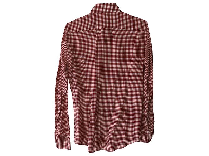 Camicia Bottega Veneta a Quadri in Cotone Rosso - vista 2