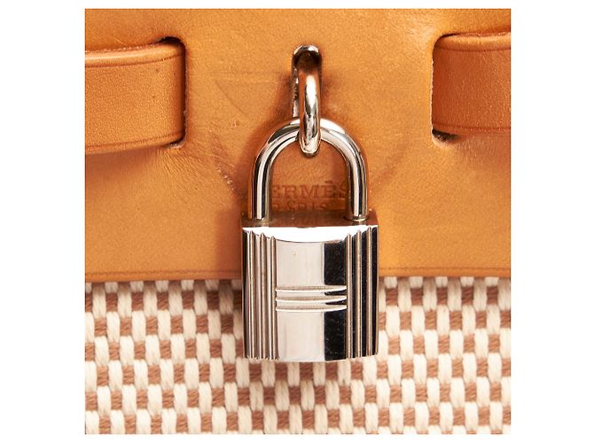 Hermès Zaino Hermes Brown Herbag Canvas Marrone Beige Marrone chiaro - vista 8