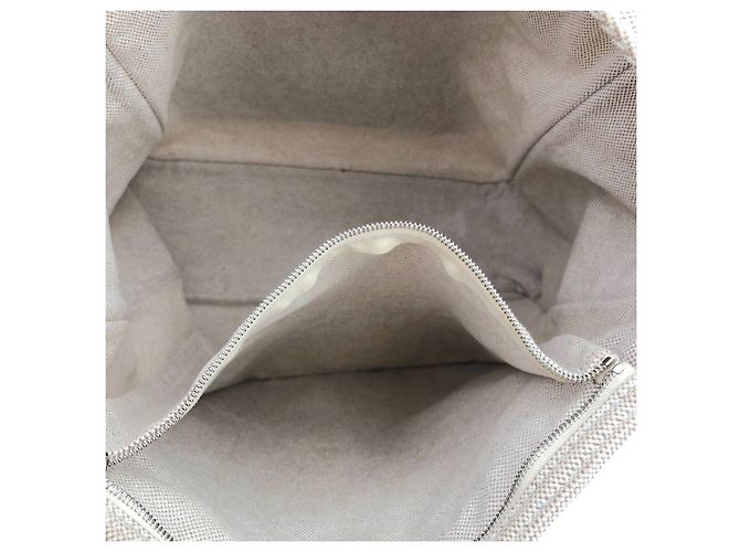 Trim Hermès Marwari GM 2007 Tasche aus beigem Canvas mit hellbraunem Lederbesatz Weiß Roh - Ansicht 12
