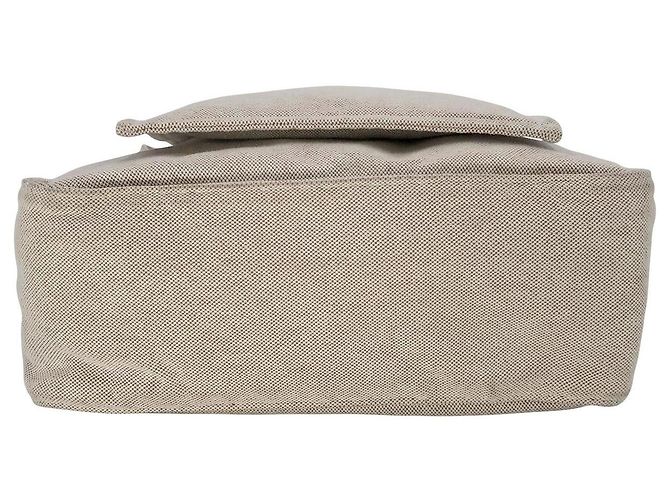 Trim Hermès Marwari GM 2007 Tasche aus beigem Canvas mit hellbraunem Lederbesatz Weiß Roh - Ansicht 6