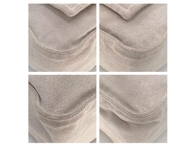 Trim Hermès Marwari GM 2007 Tasche aus beigem Canvas mit hellbraunem Lederbesatz Weiß Roh - Ansicht 9