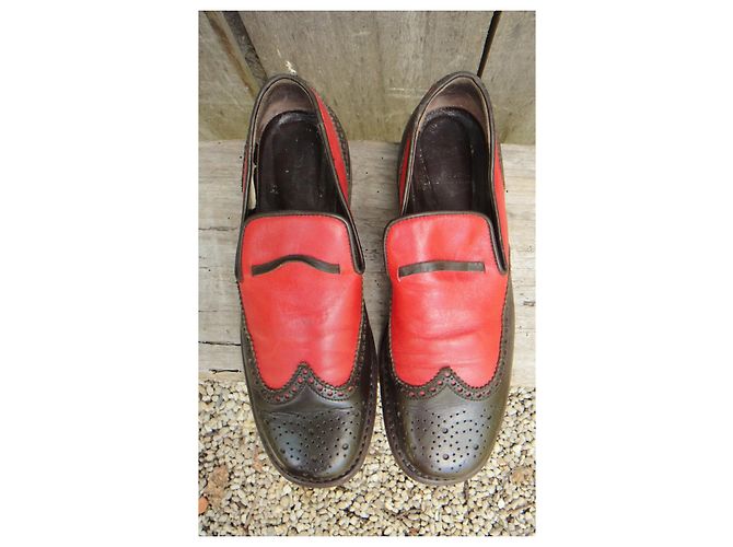 mocassini vintage Paraboot p 37 Rosso Marrone scuro - vista 2