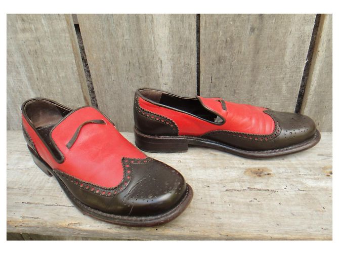 mocassini vintage Paraboot p 37 Rosso Marrone scuro - vista 3