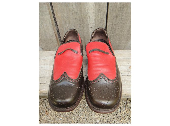 mocassini vintage Paraboot p 37 Rosso Marrone scuro - vista 4
