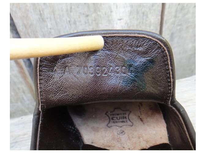 mocassini vintage Paraboot p 37 Rosso Marrone scuro - vista 7