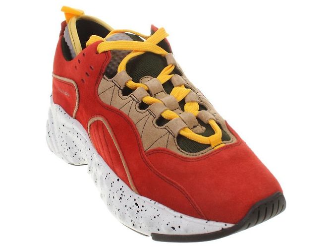 Baskets Acne Studios en daim rouge - vue 2