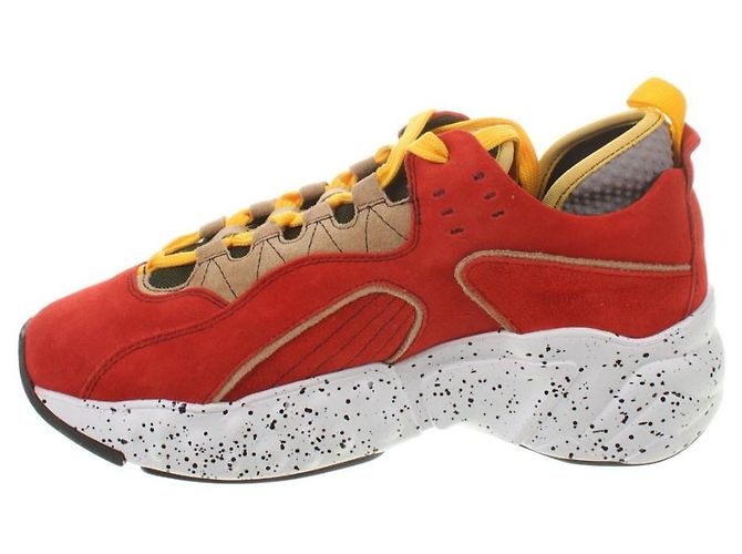 Baskets Acne Studios en daim rouge - vue 3
