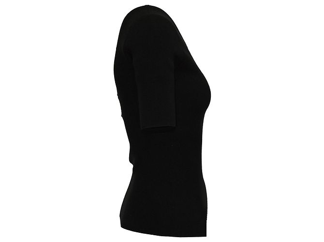 Camiseta con abertura en la espalda en rayón negro de Alexander Wang - vista 2