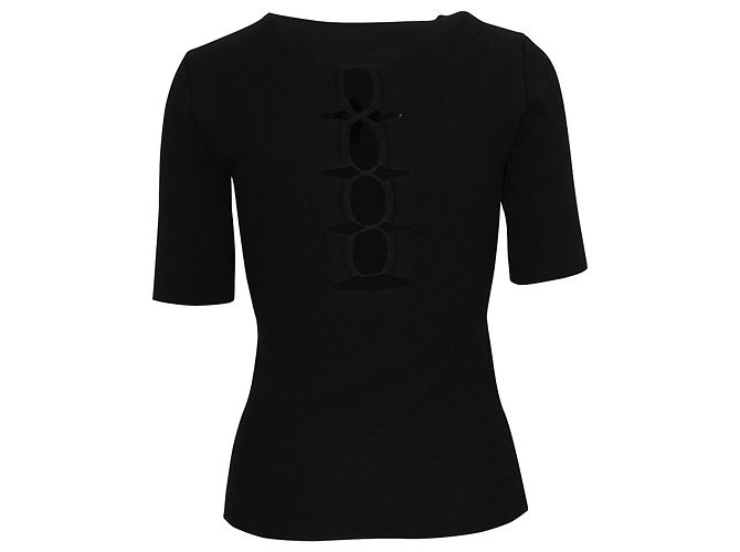 Camiseta con abertura en la espalda en rayón negro de Alexander Wang - vista 3