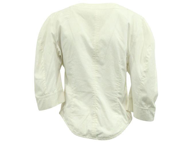 Stella Mc Cartney Blusa Stella McCartney com Manga Crescente em Algodão Branco - vista 3