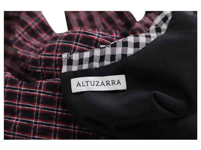 Abito girocollo a quadretti Altuzarra in cotone multicolor Stampa python - vista 3
