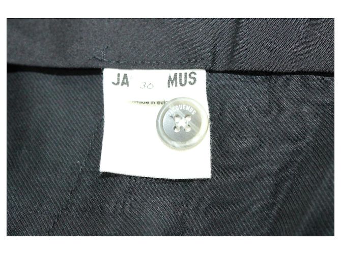 Jacquemus Calça reta cintura alta em linho marinho - vista 5