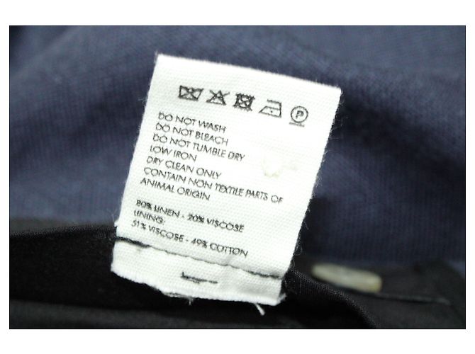 Jacquemus Calça reta cintura alta em linho marinho - vista 6