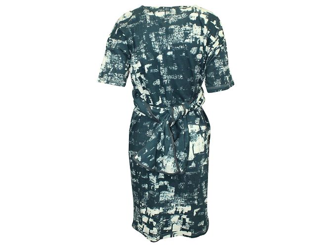 Céline VESTIDO MIDI CELINE CRUZADO DE ALGODÓN VERDE - vista 3