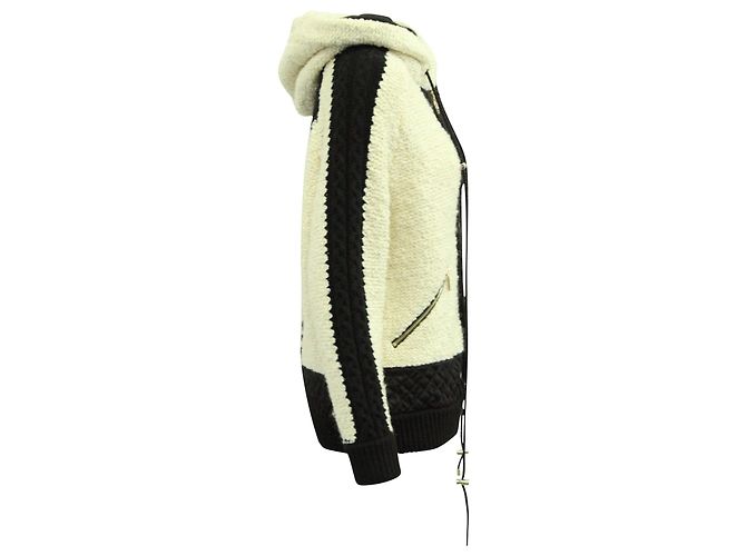 Chanel Kapuzenjacke mit Reißverschluss aus weißer Kaschmirwolle - Ansicht 2