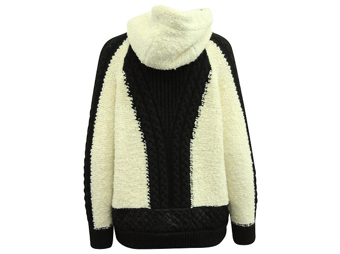 Chanel Kapuzenjacke mit Reißverschluss aus weißer Kaschmirwolle - Ansicht 3