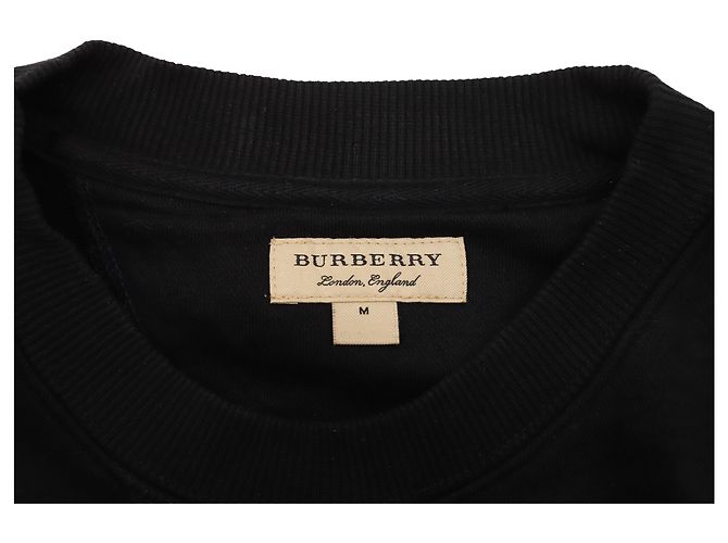 Burberry Sweatshirt mit Vintage Check-Einsatz aus schwarzer Baumwolle - vista 4
