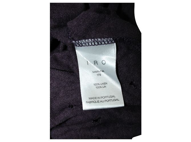 Iro Marvina Langarm-T-Shirt aus schwarzem Leinen - Ansicht 5