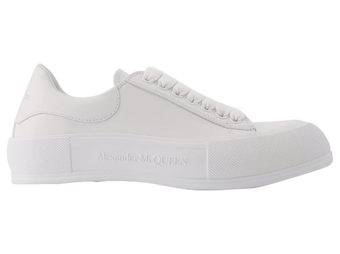 Deck Plimsoll Sneakers - Alexander Mcqueen - White - Leather ref.593075 ...