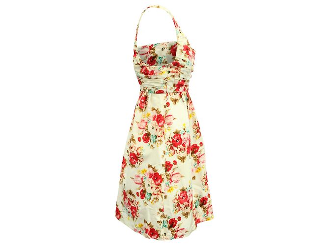 Alice + Olivia Mini abito floreale con schiena scoperta in seta bianca Bianco - vista 2