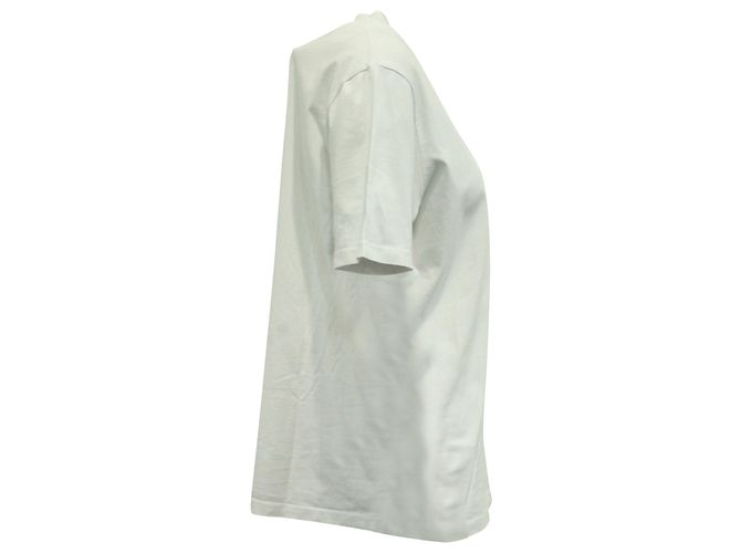 Camiseta com logotipo minimalista MSGM em algodão branco - vista 2
