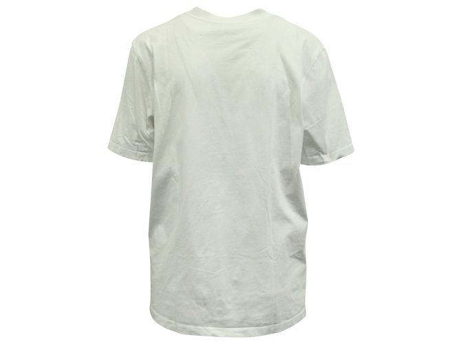 Camiseta com logotipo minimalista MSGM em algodão branco - vista 3