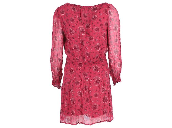 Vestido estampado con mangas transparentes en viscosa roja de Ba&sh - vista 2