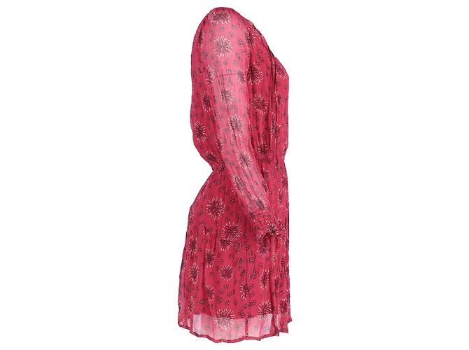 Vestido estampado con mangas transparentes en viscosa roja de Ba&sh - vista 3