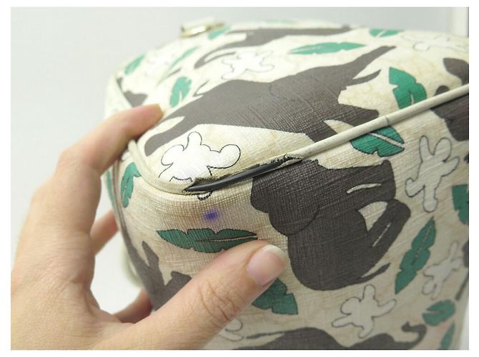 GUCCI x UNICEF BOSTON JOY LONA MONOGRAMA ELEFANTES BOLSA DE MÃO Cru - vista 13
